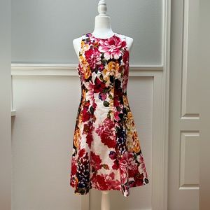 Maggy London Fit and Flare Dress | Summer Floral | size 12